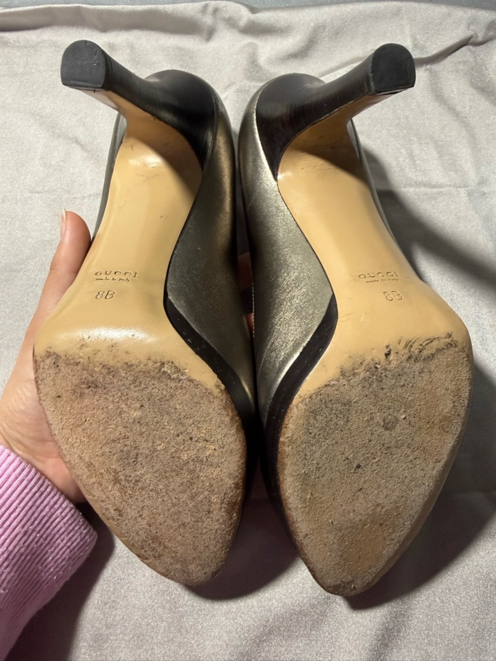 Gucci Metallic Bronze Platform Pumps Heels‎ Size 8B Fits 7-7.5 Made In Italy - Picture 3 of 8